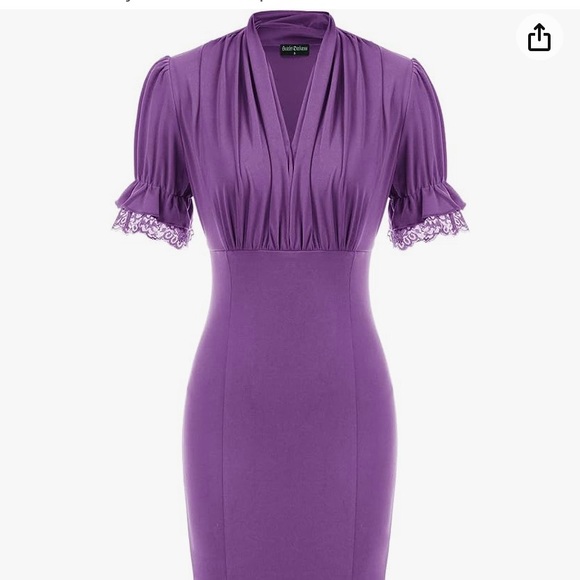 Scarlet Darkness Victorian inspired violet pencil skirt dress size M NWT - Picture 3 of 4